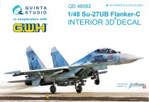 Quinta Studio QD48062 3D Декаль интерьера кабины Су-27УБ (для модели GWH) 1/48