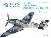 Quinta Studio QD48103 3D Декаль интерьера кабины Bf 109G-6 (для модели Tamiya)