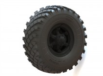 Northstarmodels ns35030 Set of wheels, front and rear hubs, 8 pcs. YA-190 tyres for KrAZ-214 (Roden model kit) 1/35