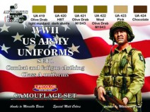 LifeColor CS17 WWII US ARMY UNIFORMS COLOURS SET # 1 (6x 22ml acrylic colours)