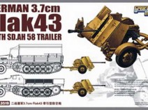 Great Wall Hobby L3519 WWII German 3.7cm FlaK43 with Sd.Ah.58 Trailer, 1/35