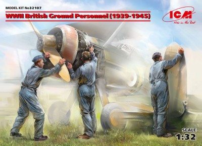 ICM 32107 Фигуры, Наземный персонал ВВС Великобритании II МВ (1939-1945) (3 фигуры)