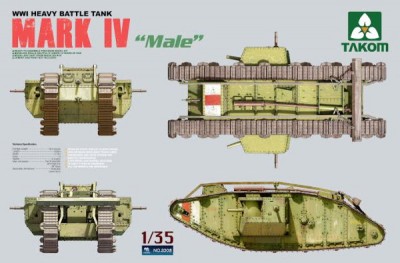 Takom 2008 WWI Heavy Battle tank Mark IV Male