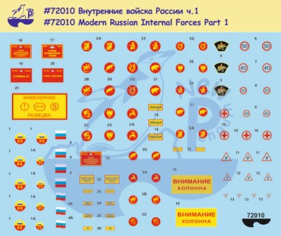 New Pengiun Decals 72010 Внутренние войска России (Russian Internal Forces markings)