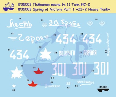 New Pengiun Decals 35003 Победная весна (ч.1) Тяжёлый танк ИС-2. Бонус - гаубица М30 (Spring of Victory (Part 1) IS-2 He