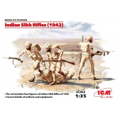 ICM 35564 Фигуры индийские сикхские стрелки (1942г) 4 фигуры