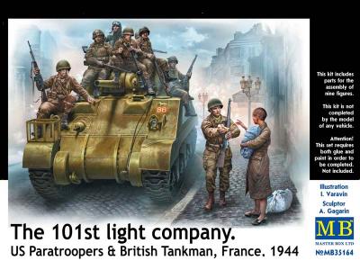 MasterBox MB35164 Фигуры, 101-я легкая рота. Американские десантники  и британский танкист, Франция, 1944