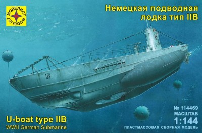 Моделист 114469 Немецкая подводная лодка тип IIB (1:144)