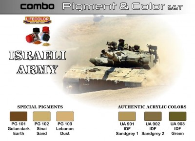 LifeColor SPG01 ISRAELI ARMY 3 PIGMENTOS + 3 TINTAS