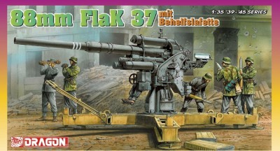 DRAGON 6523 88mm FlaK37 mit Behelfslafette, 1/35