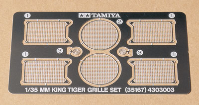 Tamiya 35167 King Tiger Photo Etched Grille Set, 1/35