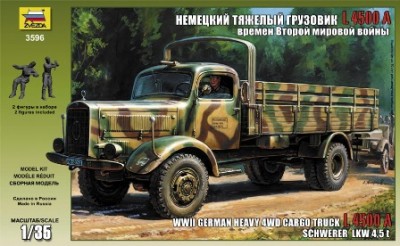 Звезда 3596 Немецкий тяжелый грузовик времен Второй Мировой Войны L 4500A, 1/35