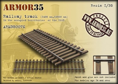 Armor35 ARM35007 К Railway track (1435 mm,12500 mm) In the occupied territories of the USSR - Set of details 1/35