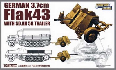 Great Wall Hobby L3519 WWII German 3.7cm FlaK43 with Sd.Ah.58 Trailer, 1/35