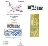Микродизайн МД 072267 Микродизайн Набор фототравления для C-130 Hercules (пилотская кабина) от Звезды 1/72