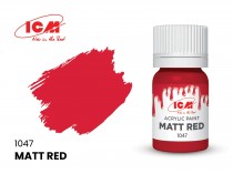 ICM C1047 Краска для творчества, 12 мл, цвет Матовый красный(Matt Red)