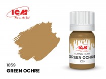 ICM C1059 Краска для творчества, 12 мл, цвет Охра зеленая(Green Ochre)