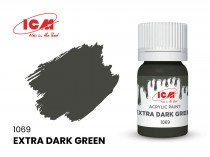 ICM C1069 Краска для творчества, 12 мл, цвет Экстра темно-зеленый(Extra Dark Green)