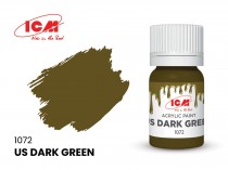 ICM C1072 Краска для творчества, 12 мл, цвет Американский темно-зеленый(US Dark Green)
