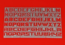 JAS 3811 Трафарет буквы, латинский алфавит, 78 символов