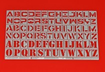 JAS 3812 Трафарет буквы, латинский алфавит, 78 символов