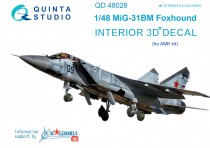 Quinta Studio QD48028 3D Декаль интерьера кабины МиГ-31БМ (для модели AMK) 1/48