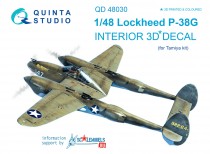 Quinta Studio QD48030 3D Декаль интерьера кабины P-38G (для модели Tamiya) 1/48