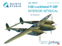 Quinta Studio QD48031 3D Декаль интерьера кабины P-38F (для модели Tamiya) 1/48