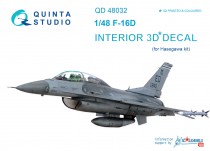 Quinta Studio QD48032 3D Декаль интерьера кабины F-16D (для модели Hasegawa) 1/48