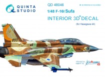 Quinta Studio QD48046 3D Декаль интерьера кабины F-16I (для модели Hasegawa) 1/48