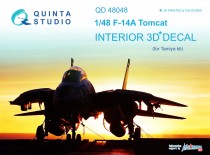 Quinta Studio QD48048 3D Декаль интерьера кабины F-14A (для модели Tamiya) 1/48