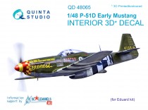 Quinta Studio QD48065 3D Декаль интерьера кабины P-51D (ранний) (для модели Eduard) 1/48