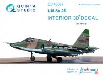 Quinta Studio QD48067 3D Декаль интерьера кабины Су-25 (для модели KP) 1/48
