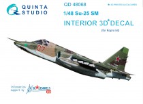Quinta Studio QD48068 3D Декаль интерьера кабины Су-25СМ (для модели KP) 1/48
