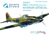 Quinta Studio QD48072 3D Декаль интерьера кабины Ил-2 одноместный (для модели Звезда)