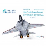 Quinta Studio QD48074 3D Декаль интерьера кабины F-14D (для модели AMK)