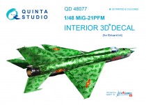 Quinta Studio QD48077 3D Декаль интерьера кабины МиГ-21ПФМ (изумрудные панели) (для модели Eduard)