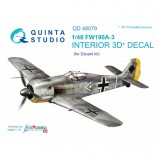 Quinta Studio QD48079 3D Декаль интерьера кабины Fw 190A-3 (для модели Eduard)