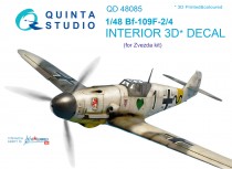 Quinta Studio QD48085 Bf 109F-2/F-4 3D-Printed & coloured Interior on decal paper (for Zvezda kit)
