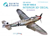 Quinta Studio QD48104 3D Декаль интерьера кабины Bf 109G-6 (Звезда)