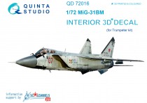 Quinta Studio QD72016 3D Декаль интерьера кабины МиГ-31БM (для модели Trumpeter) 1/72