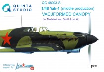 Quinta Studio QC48003-S Набор остекления Як-1  (средние серии) (для модели Моделсвит/ЮФ), 1 шт