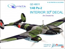 Quinta Studio QD48011 3D Декаль интерьера кабины Пе-2  (для модели Звезда)