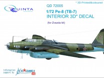 Quinta Studio QD72005 Pe-8/TB-7  3D-Printed & coloured Interior on decal paper  (for 7264, 7291 Zvezda kit)