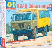 AVD 1383 Сборная модель Вахтовый автобус НЗАС-3964 (ГАЗ-66)