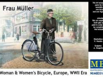 MasterBox MB35166 Фрау Мюллер и женский велосипед, Европа WW2