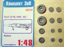 Комплект ЗиП 48019 Колеса для МиГ-23М,МФ,МС 1/48