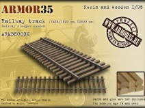 Armor35 ARM35003 К Railway track (1435/1520 mm,12500 mm/railway sleeper wooden)-Set of details 1/35