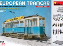 MiniArt 38009 European Tramcar. Европейский Трамвай (с подставкой, экипажем и пассажирами)