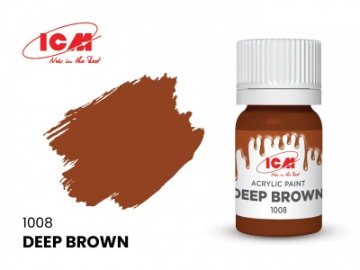ICM C1008 Краска для творчества, 12 мл, цвет Темно-коричневый(Deep Brown)